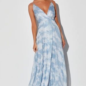 Being With You Light Blue Tie-Dye Maxi Dress